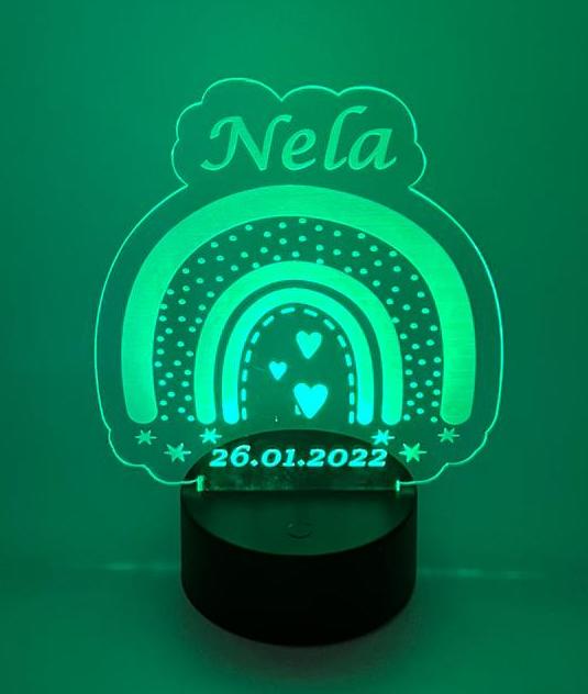 LED Lampe aus Acryl | Regenbogen | personalisiert