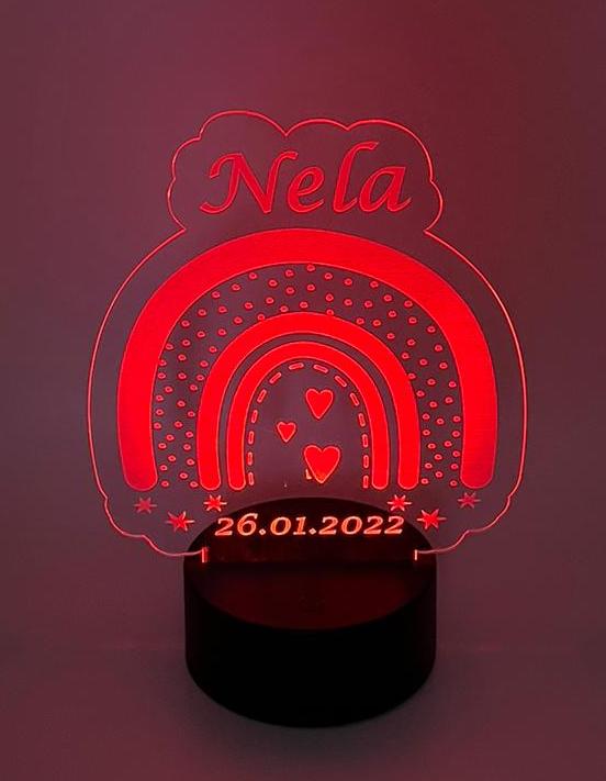 LED Lampe aus Acryl | Regenbogen | personalisiert