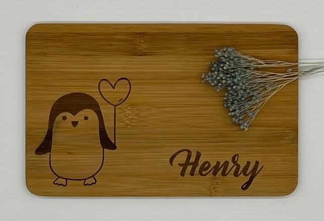 Frühstücksbrett | Pinguin | personalisiert