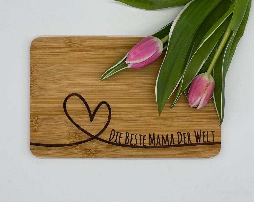 Schneidebrett | Herzmotiv | 2er-Set Die beste Mama der Welt / Der beste Papa der Welt