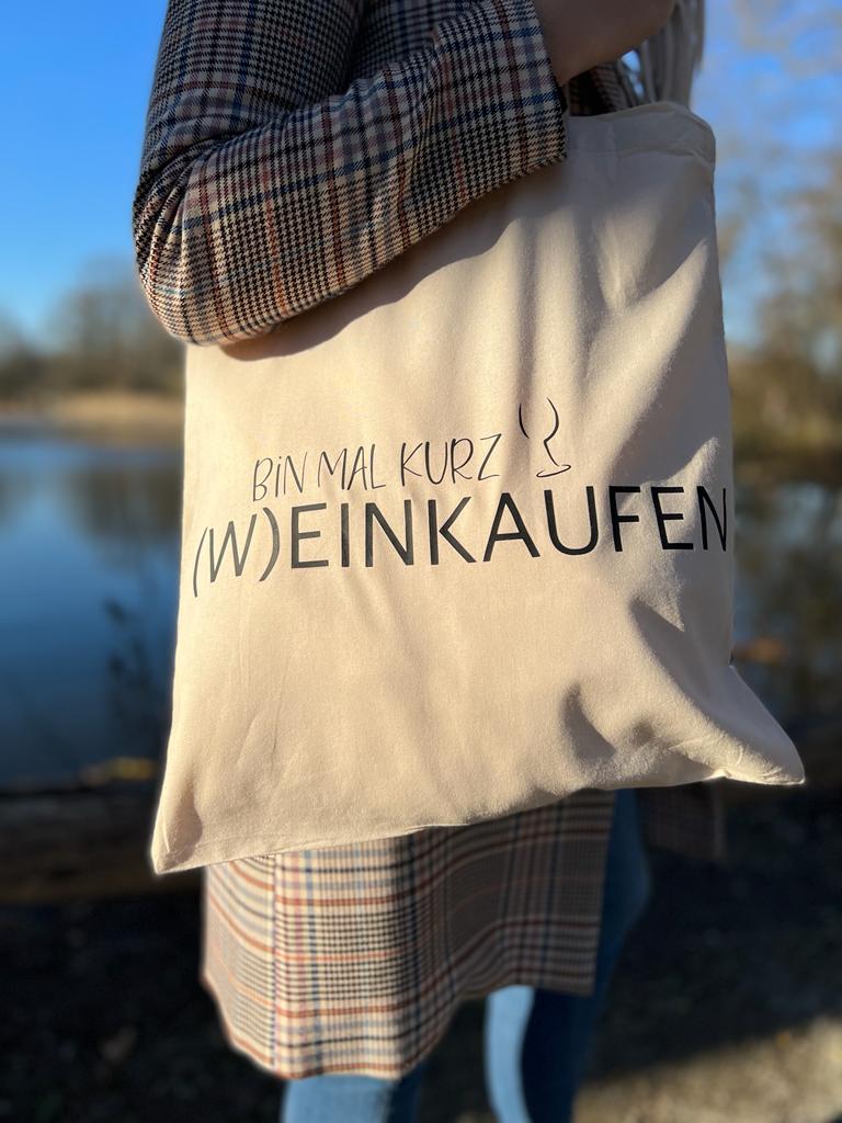 Stofftasche | Bin mal kurz (W)einkaufen