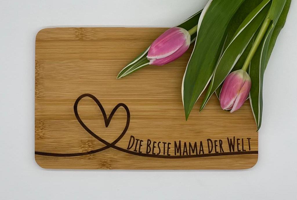 Schneidebrett | Herzmotiv | Die beste Mama der Welt